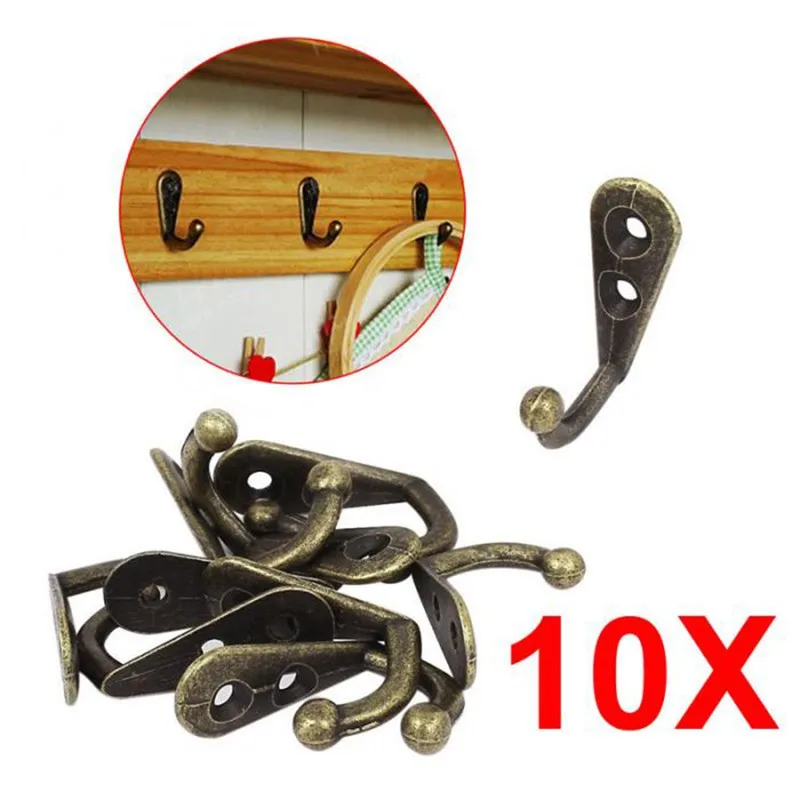 

10 pcs Useful Vintage Single Hooks Hangers Wall Mounted Storage Organizer Wall Mount Top