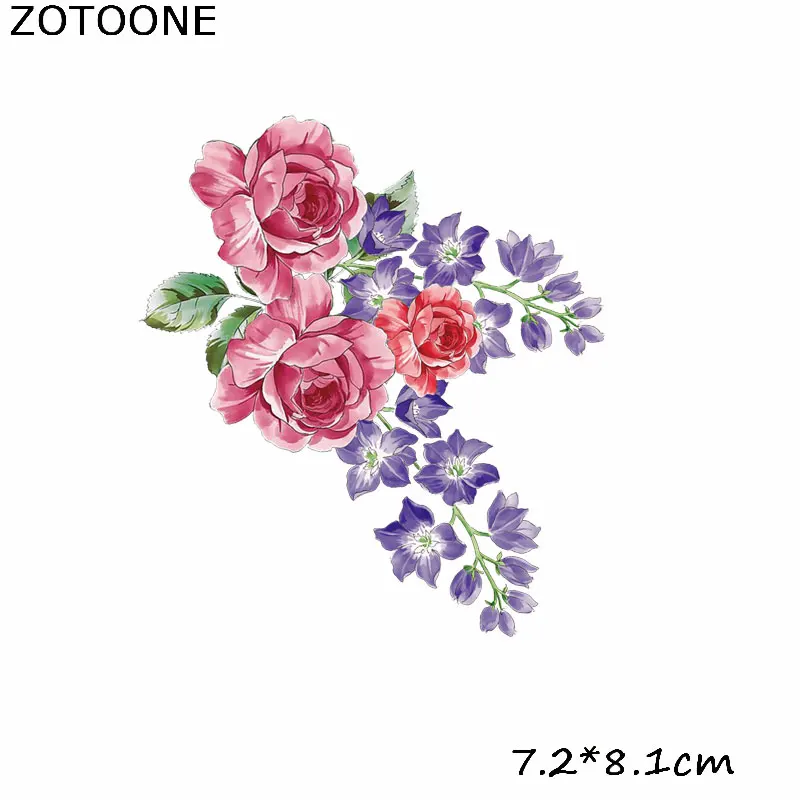 19 ZOTOONE классические цветы утюжок на Переводные патчи Аппликации полосы наклейки на одежду моющиеся приложения термо-Стикеры для одежды E - Цвет: 19