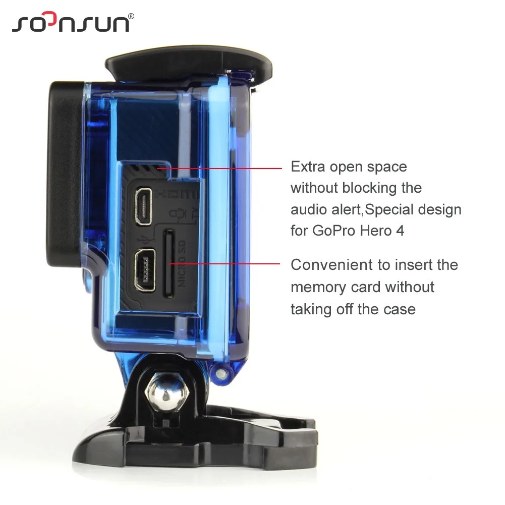 Прозрачный чехол SOONSUN с синим каркасом боковым открыванием защитный полой задней