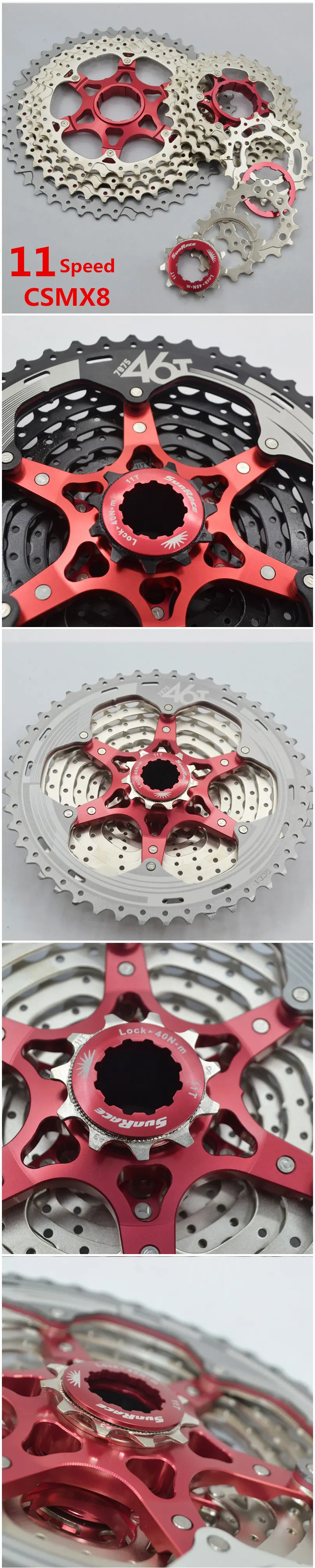 Sunracing 11 скоростей горный велосипед Freewheel CSMX8 11-46T 11-42T маховик зубы шатун Велоспорт кассета маховик запчасти для велосипеда