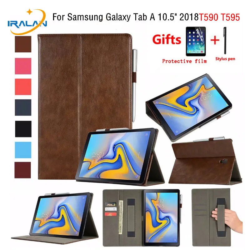 Премиум кожаный умный чехол карандаш для Samsung Galaxy Tab A A2 10 5 2018 T590 T595 Чехол + пленка