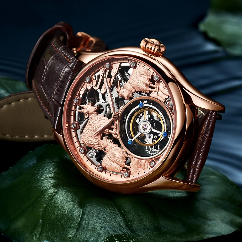 Оригинальный бренд Sanyang Kaitai Seagull Tourbillon мужские механические часы с 3D тиснением