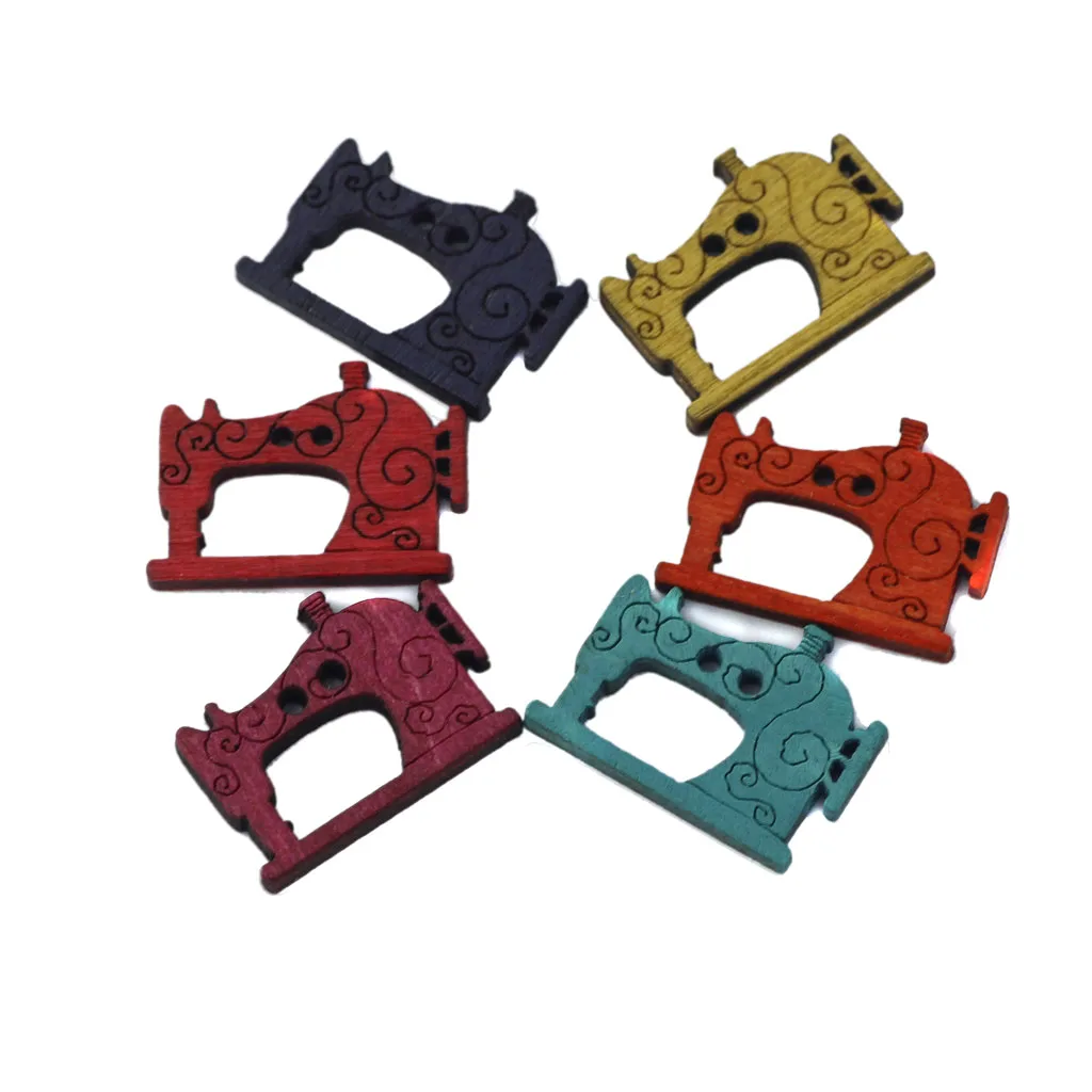 50 шт. деревянные пуговицы с плоским основанием для рукоделия скрапбукинга