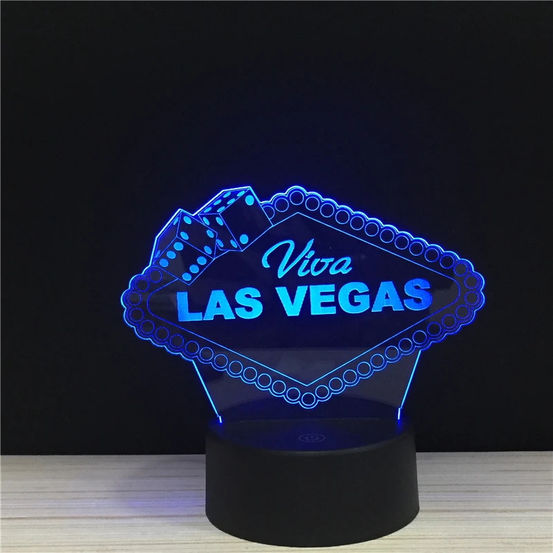 СВЕТОДИОДНЫЙ 3D городской бренд Las Vegas Ночной светильник акриловый ночник с