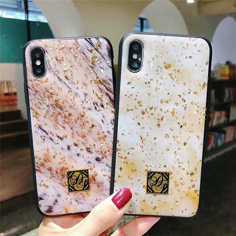Для iphone x accesorios 7 8 10 X XR XS Поддержка под мрамор road золотой фольги эпоксидной carcasa