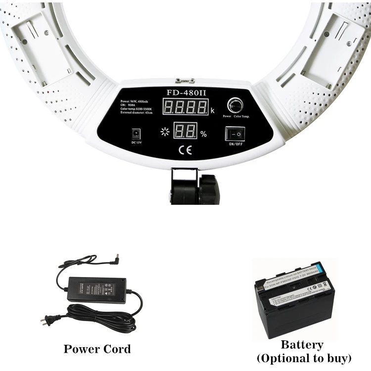 FD-480II 96W 5500K 480 LEDS Lighting Ring Light Lamp Dimmable Video Studio/Camera /Phone Photography with handbag kit | Электроника