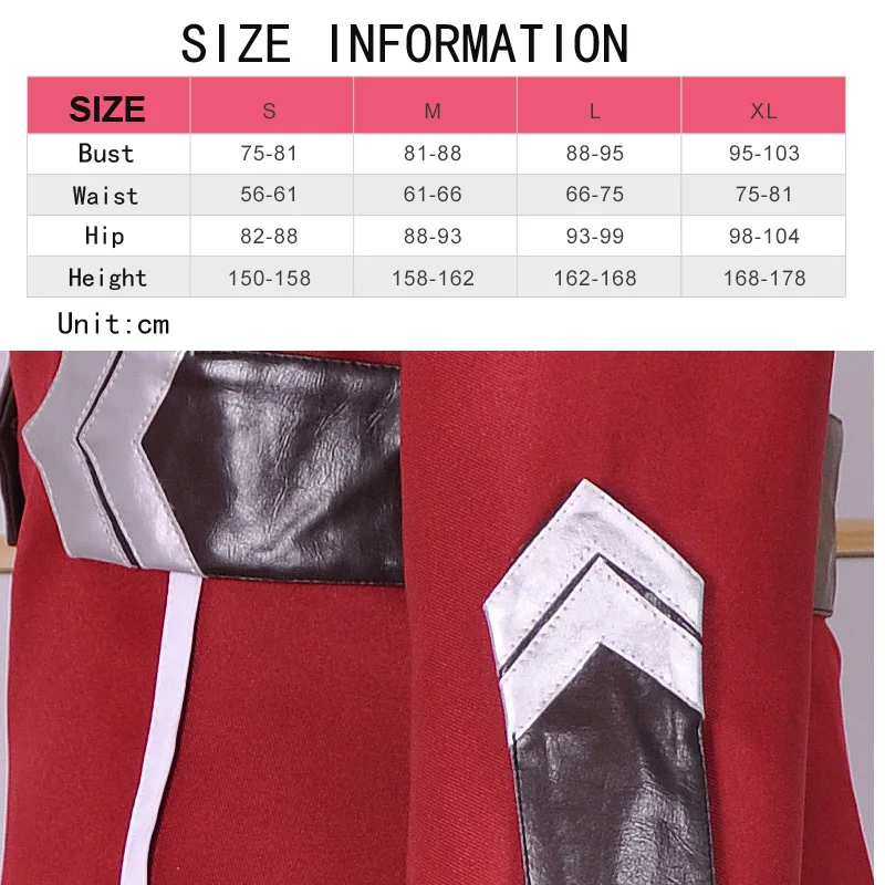 

Coshome DARLING in the FRANXX 02 Zero Two Cosplay Costume Long Pink Wig Women Jacket Coat for Halloween Party Christmas