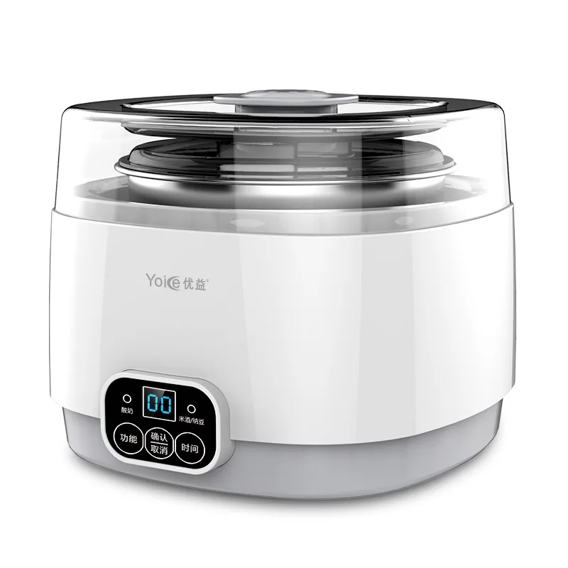 Kbxstart Многофункциональный 1L йогурт машина Natto рисовое вино йогурт DIY инструменты из нержавеющей стали Linner ферментационная машина 220 В - Цвет: no cup