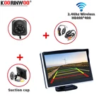 Умная парковочная система Koorinwoo, беспроводной TFT ЖК-дисплей HD800P, 5-дюймовый дисплей, светодиодный экран, широкополосная водостойкая камера заднего вида