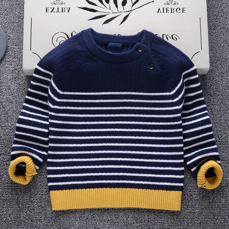 Свитер для младенцев новинка 2018 года повседневный пуловер в полоску мальчиков