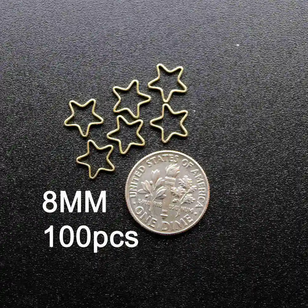 8mm 100pcs 8-40 мм простое сырье латунный провод звезда петля замкнутое кольцо DIY Аксессуары к кулонам 1800329 - Окраска металла: 8mm 100pcs