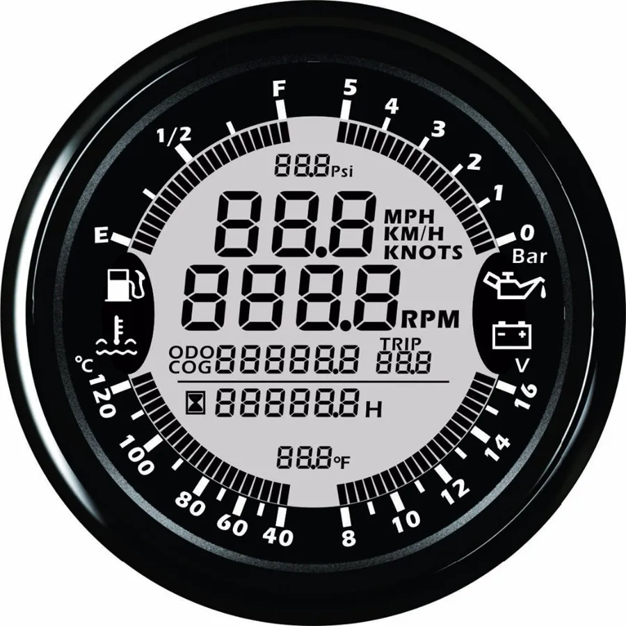 9 32 в 85 мм GPS Спидометр тахометр датчик давления масла температуры воды вольтметр