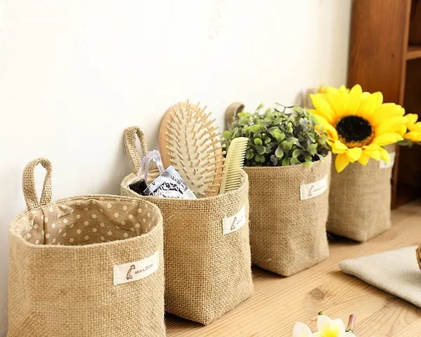 Джутовая корзина для свадебных торжеств с цветами джутовая сумки | Дом и сад