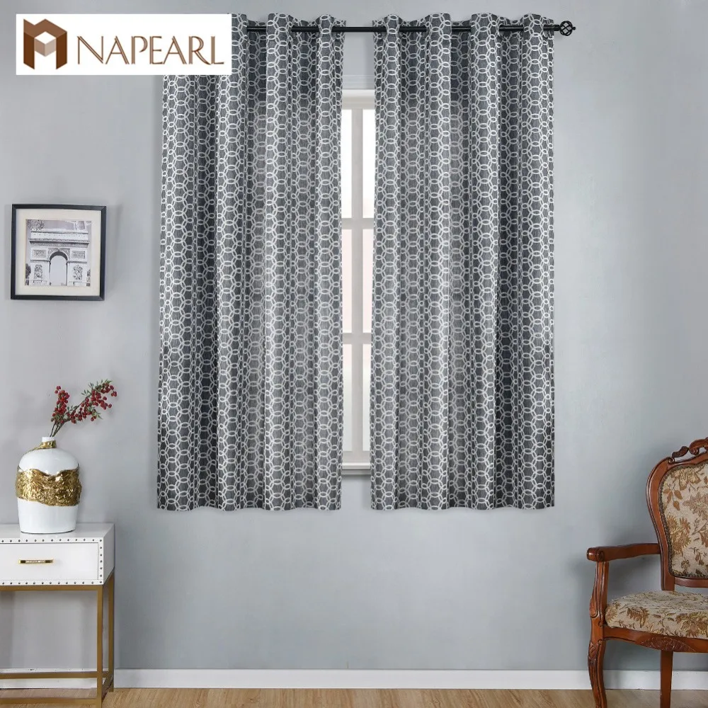 NAPEARL 1 шт. короткие геометрические кухня шторы Декор балкон лечение шторы панель затемнение окна тенты готовые качество