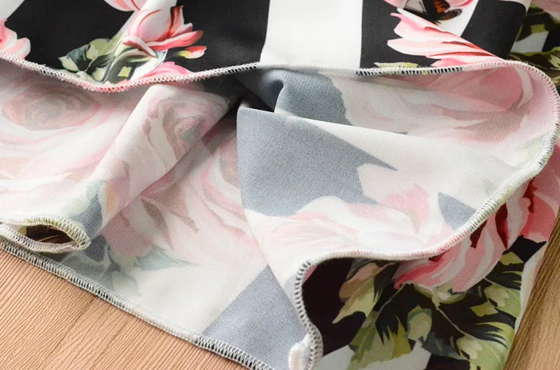 Модное платье для девочек летние Цветочный принт в полоску оборками Холтер