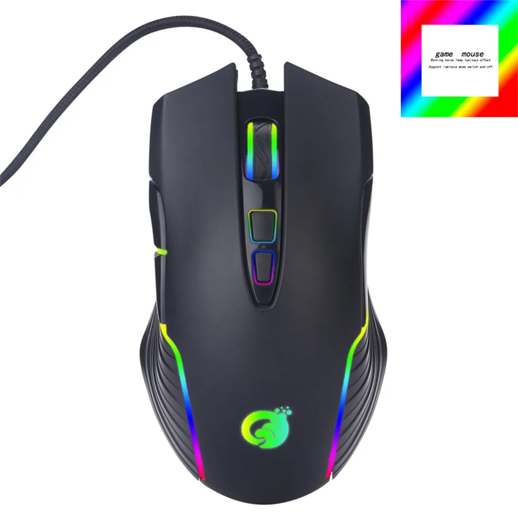G4 USB Проводная RGB подсветка Marquee Макросъемка мышь для ноутбука игры Проводная игровая мышь для ПК ноутбуков 524