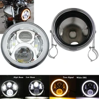 7 inch motorcycle projector led headlight h4 halo ring 7 headlamp mount bracket bucket for harley fxwg fxdwg