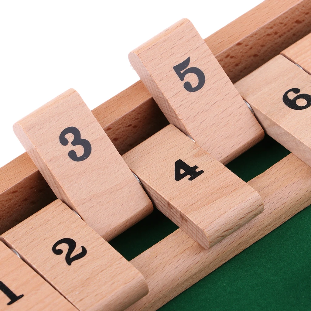 Ретро деревянный Shut The Box Игровой набор 2 кости и деревянные 9 номера винные игры