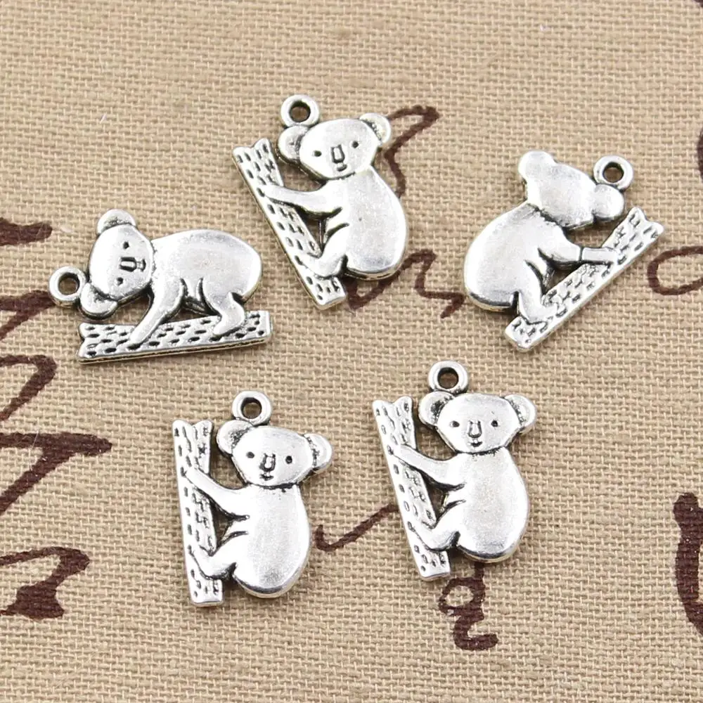 

15pcs Charms Koala Bear 20x14mm Handmade Craft Pendant Making fit,Vintage Tibetan Bronze Silver color,DIY For Bracelet Necklace