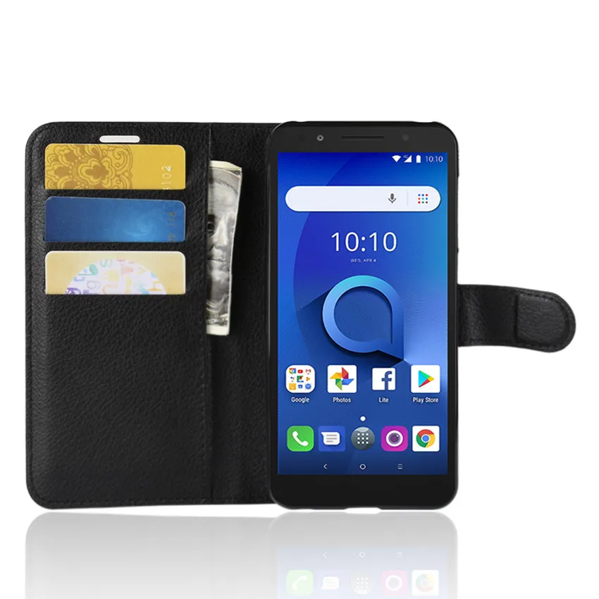 For Alcatel 1X Case Flip Leather Phone High Quality Wallet Stand Cover Filp Cases fingerprint | Мобильные телефоны и