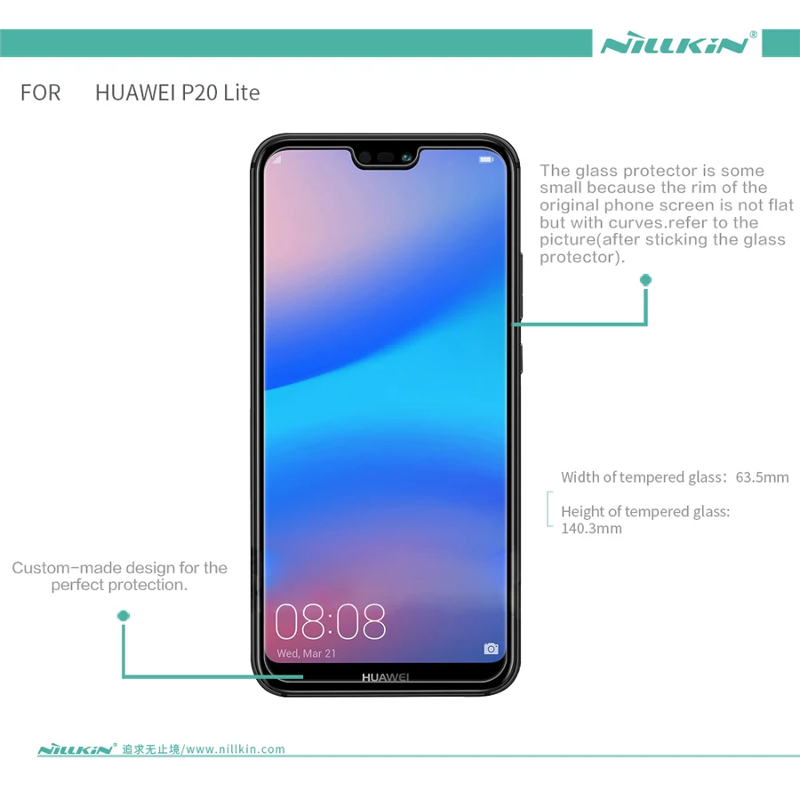 Пленка Nillkin из закаленного стекла для HUAWEI P20 Lite /Nova 3E Amazing H + Pro Nano Противоударная