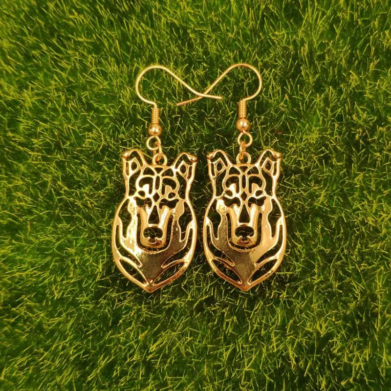 Гладкие Подвесные серьги Collie в виде животных собак золотистые летние для женщин
