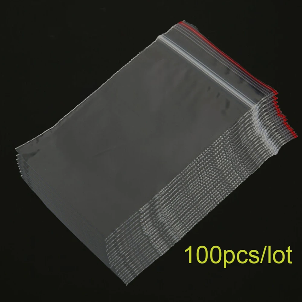 100 шт. толстые прозрачные небольшой замок типа молния пластик сумки Ziplock молнии