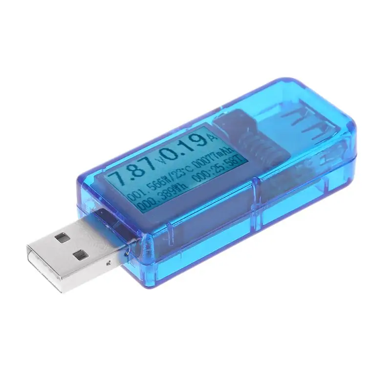 Синий 12 в 1 USB тестер напряжения измеритель тока зарядное устройство индикатор детектор мультиметр - Цвет: Синий