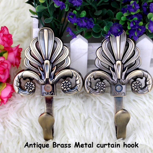 

High quality eco-friendly plated process unique design ORB Zinc mateiral curtain hooks tiebacks holdback can mixed order