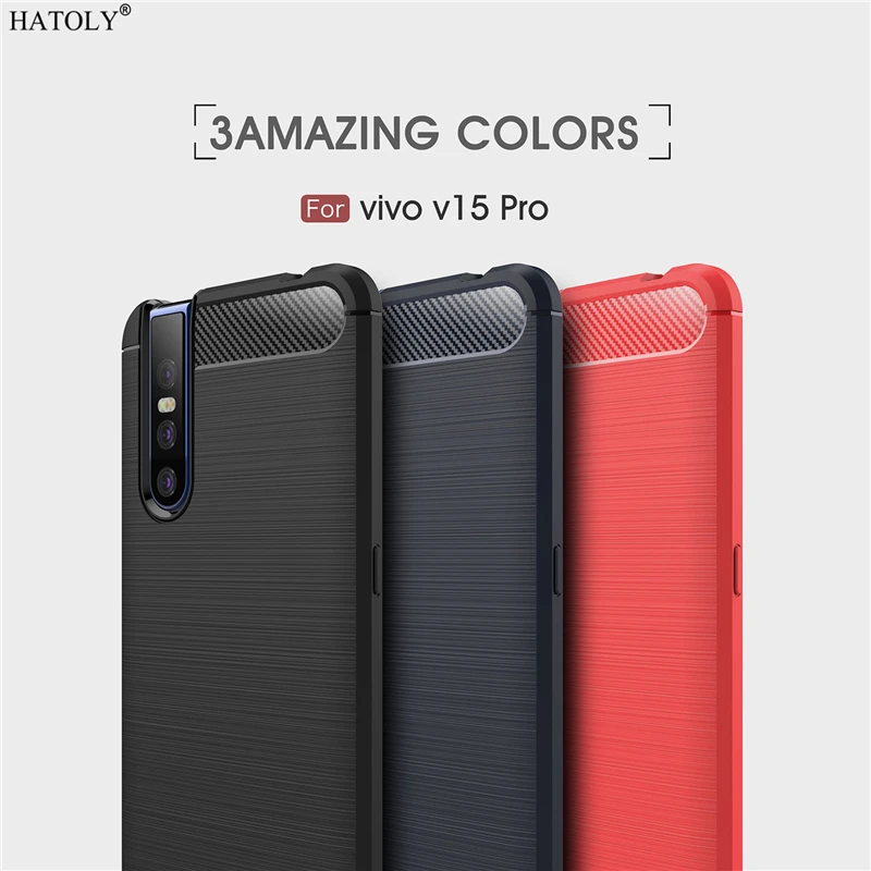 ХАТОЛИ для чехла Capas VIVO V15 Pro - мягкий противоударный чехол из силикона с матовым рельефом для телефона Vivo V15.