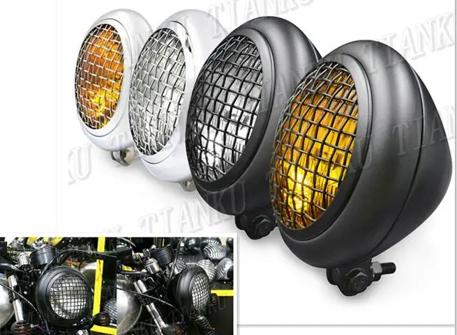 Передняя фара 7 дюймов с металлической сеткой для Honda Shadow Spirit vlaero ACE Steed 400 600 1100 DLX