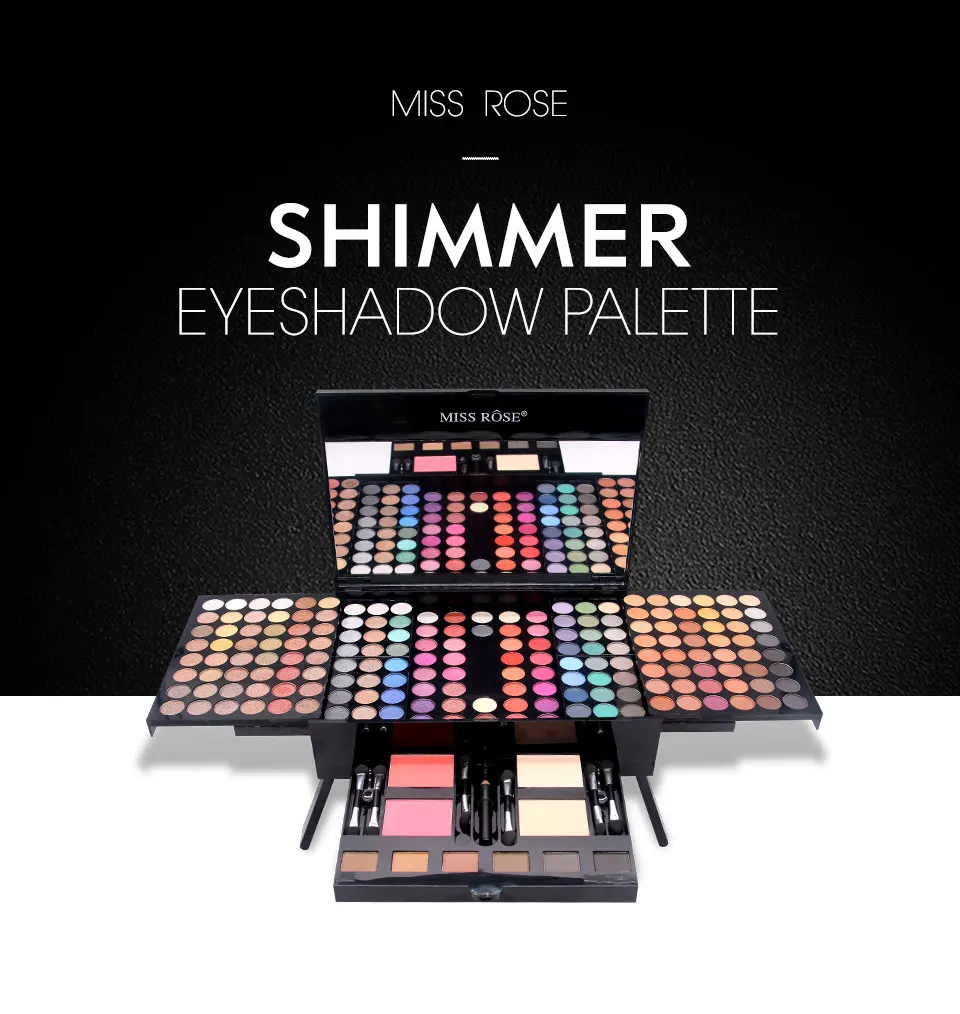 MISS ROSE Brand Shimmer Glitter Matte Eyeshadow Palette Waterproof Eye Shadow Long Lasting Makeup