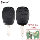 Пульт дистанционного управления KEYYOU для автомобиля, 3 кнопки, 433 МГц, для Renault Kangoo Megane Modus Clio Logan Sandero Duster с чипом PCF7946, лезвие NE73