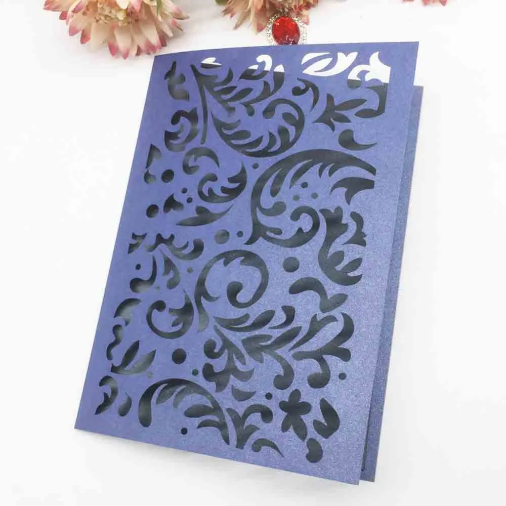 

30Pcs/Lot 24 Colors Wedding Invitations Card Hollow Out Birthday Party Invitations Card Greeting Blessing Gift Card
