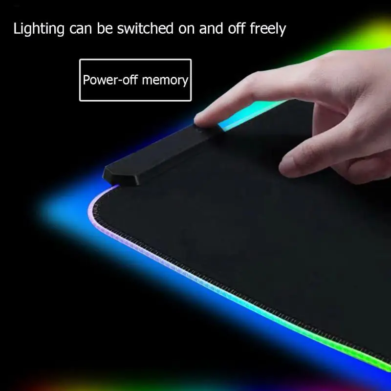 USB RGB светящийся большой коврик для мыши красочное освещение игровой коврик для клавиатуры