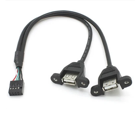 9-контактный разъем к USB2.0 соединительная линия материнская плата с винтовыми
