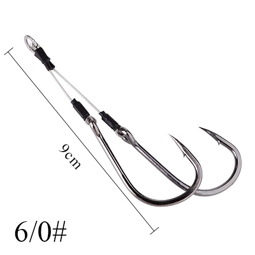 FISH KING 100-150LBs высокие из углеродистой стали двойные крючки с кольцом крючок для морской рыбалки океан Pesca рыболовные снасти - Цвет: 012