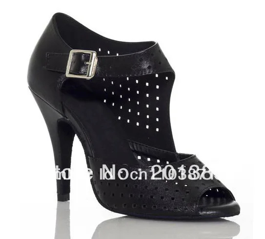 Женская обувь для бальных танцев черная кожаная латиноамериканских сальсы новая