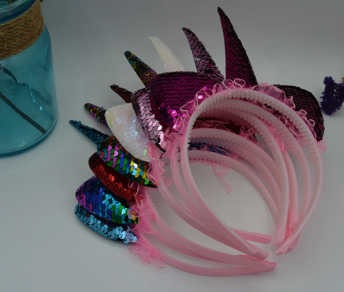 Новый Модный Милый обруч для волос с блестками и кошачьими ушками единорога