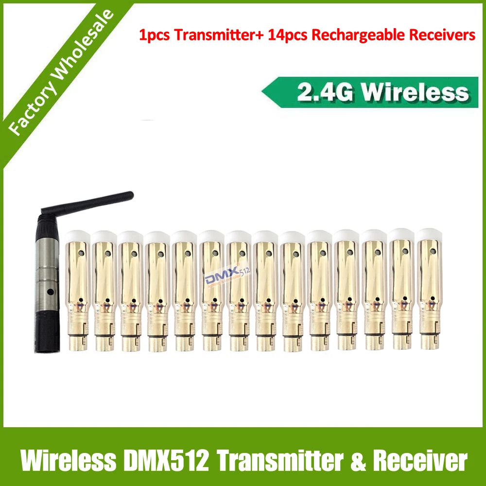 Бесплатная доставка DHL 15 шт./лот 1 шт. передатчик DMX и 14 беспроводной DMX512 XLR
