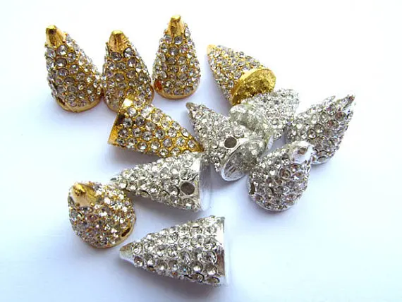 Скидка 20% боковые металлические разделители Стразы с шипами Серебряные Золотые