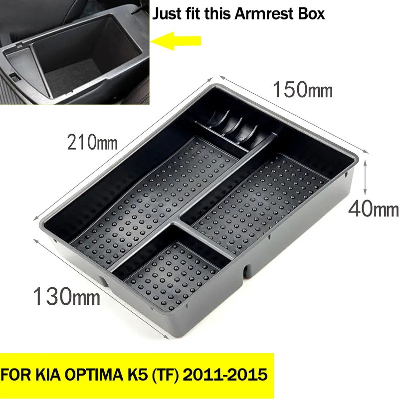 2011-2015 Автомобильный подлокотник коробка для хранения KIA K5 Optima JF центральная консоль держатель перчаток Органайзер лоток - Название цвета: 2011-2015