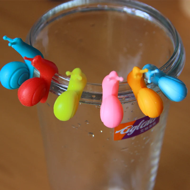 500 pcs/lot Cute Snail Tea Bag Holder Silicone Kitchen Mug Cup Infuser Gift Set Fun New | Дом и сад