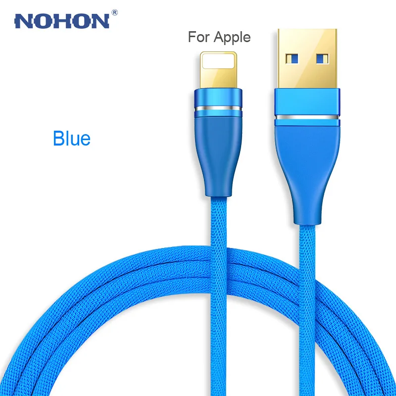 NOHON 3 в 1 USB кабель позолоченный USB кабель для зарядного устройства для iPhone 8 7 6 6S Plus iOS 10 9 8 type C Micro USB-C кабели для телефонов Android - Цвет: For Apple Blue
