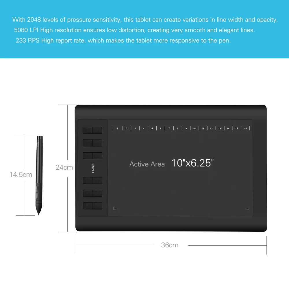 2 ручки Huion New 1060 Plus графический планшет с sd-картой 8G 12 Express Key + Защитная пленка 15