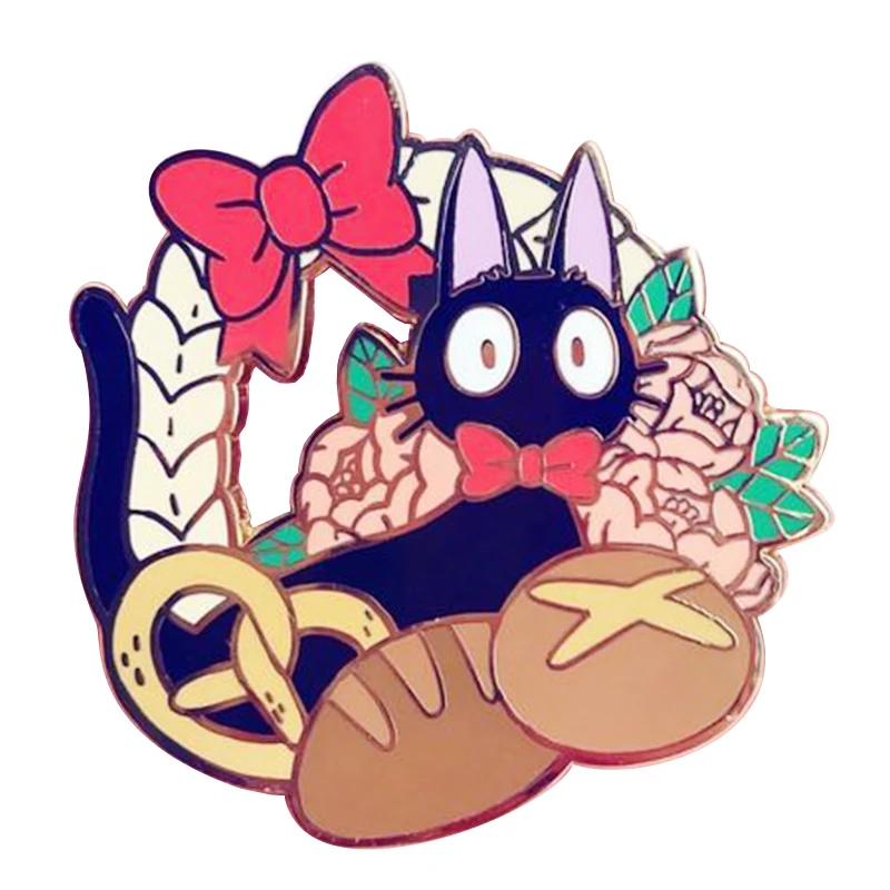 Служба доставки Kiki нагрудная булавка Jiji кот брошь цветы значок Япония Аниме Коллекция подарок