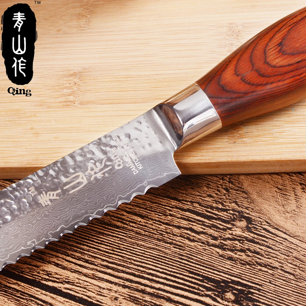 Нож пищевой японский из дамасской стали 8 дюймов 67 слоев|japanese damascus knives|damascus knives