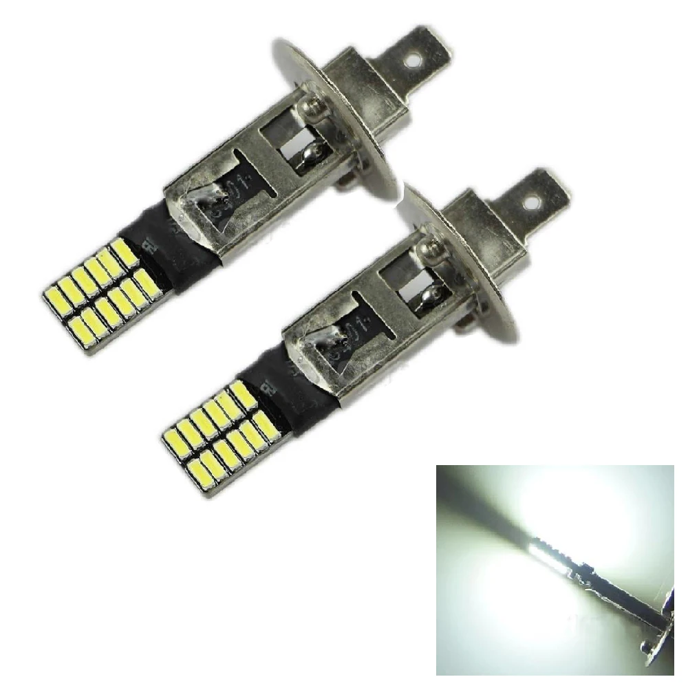 

Yushuangyi 10pcs/lot H3 H1 24 SMD 4014 LED Chips 24SMD Auto Canbus Car Driving Fog Lights Replacement Lamps 12V