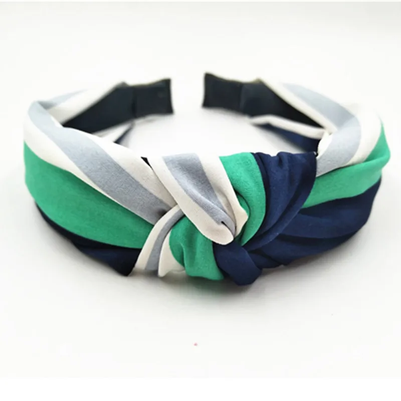 

Blue Striped Headbands Face Wash Headwear Flowers Print Hairbands Top Bow Knotted Head Band Casual Headdress Hair Hoop