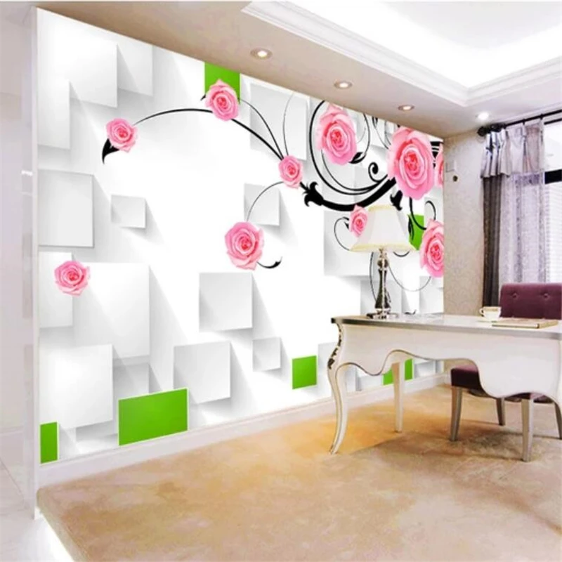 wellyu Custom wallpaper 3D murals living room rose box TV background wall bedroom restaurant clothing store mural 3d | Обустройство